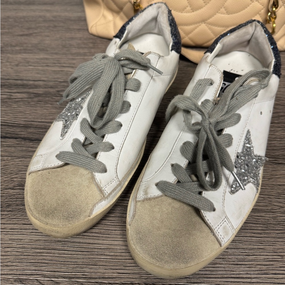 Golden Goose super star sneaker size 38 blue glitter